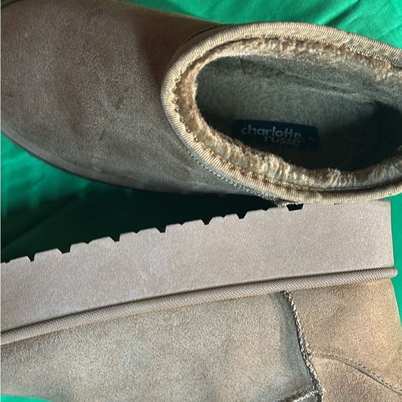 Charlotte Russe Platform, Ankle Boots, Camel Colored, Sz7.5 - Picture 6 of 8